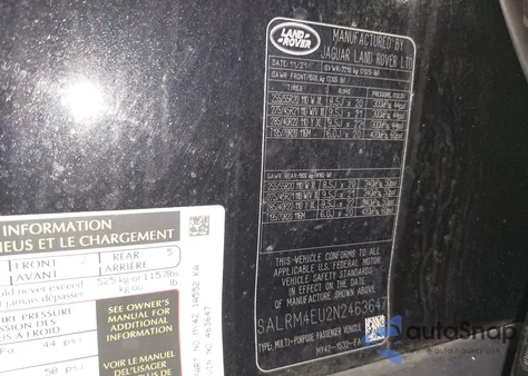 2022 Land Rover Discovery Hse R-Dynamic from USA, damaged, VIN SALRM4EU2N2463647